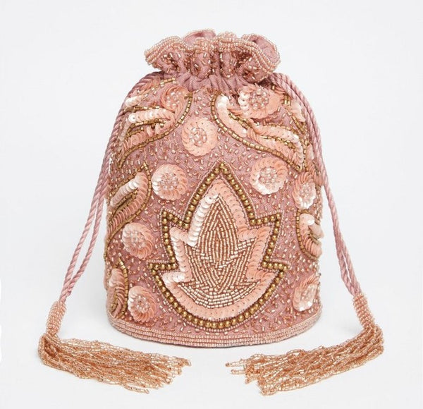 Rose Sequin Bucket Bag