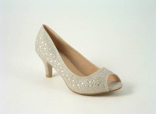 Crystal Peep Toe Shoes
