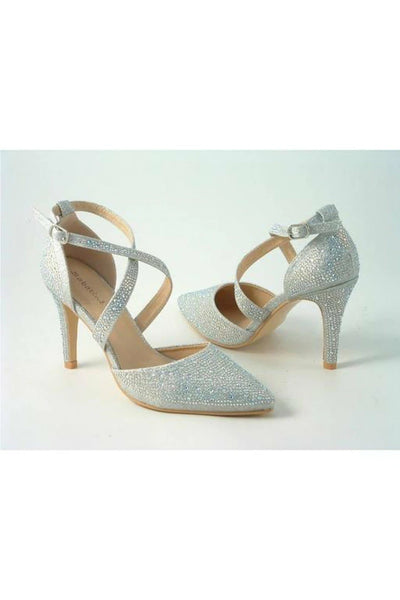 Glitz Shoes Clora Sabatiné Diamante Strapped Court Shoe 