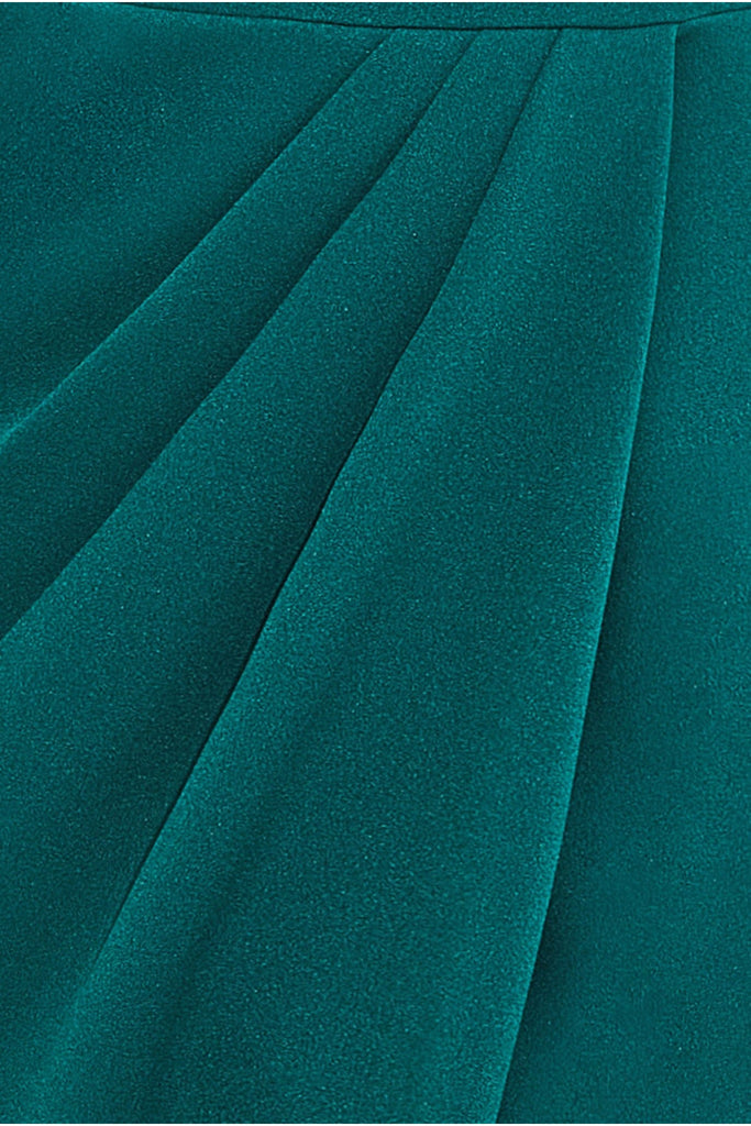 Goddiva Scuba Bardot Wrap Maxi Dress - Emerald