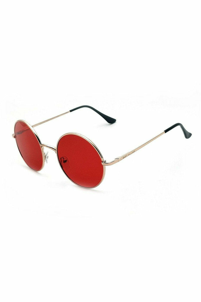 East Village 'Journeyman' Metal Round Silver With Red Lens