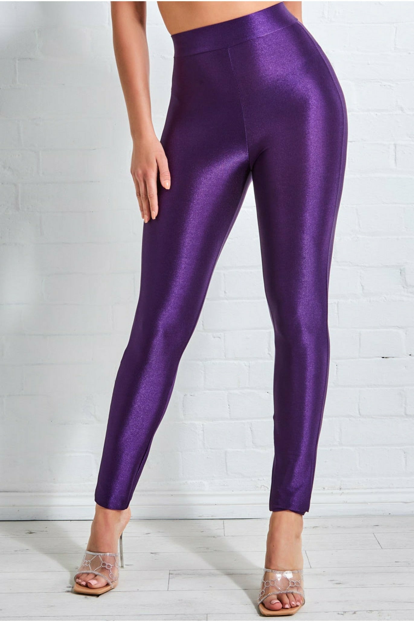 Goddiva Disco Leggings - Purple