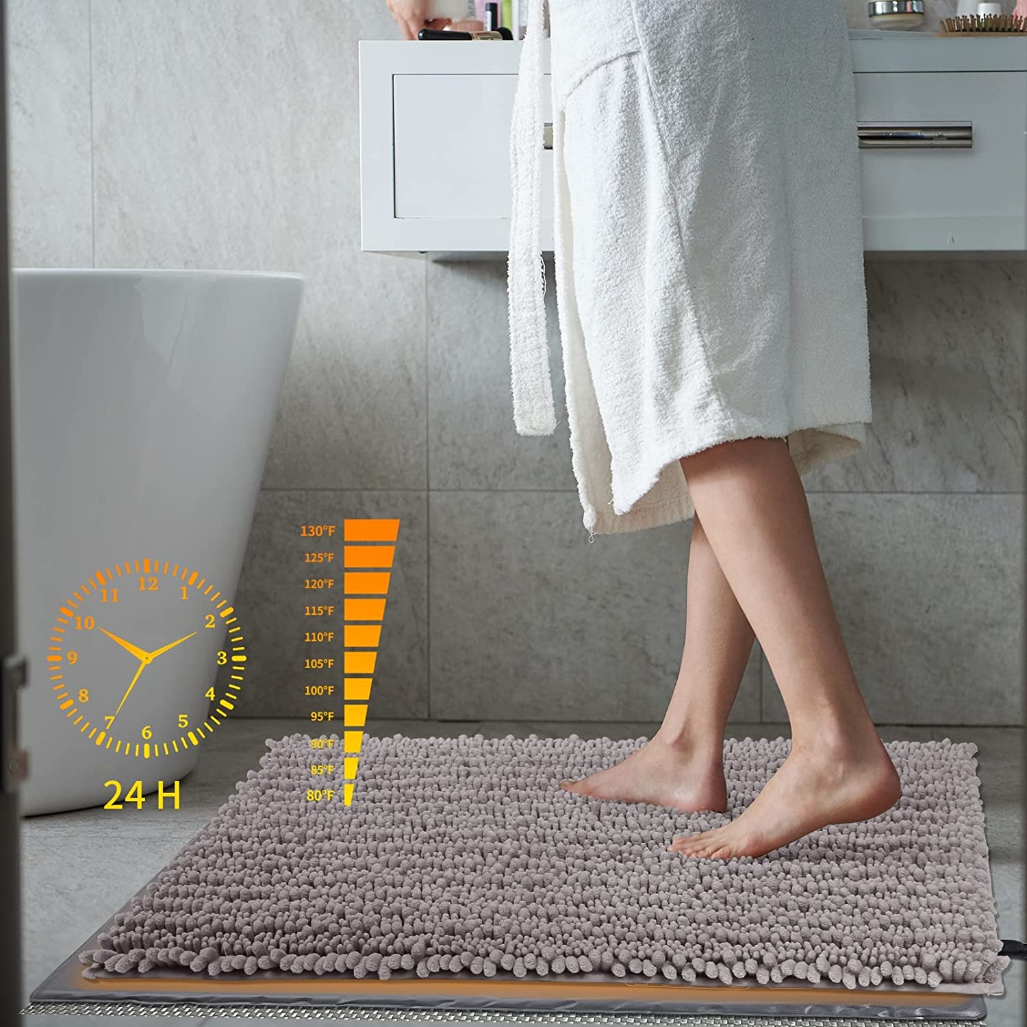 Silicone Sheep Bath Mat & Thermometer - WARM CLAY –