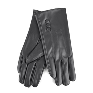 Women's PU Leather Winter Touch Screen Gloves