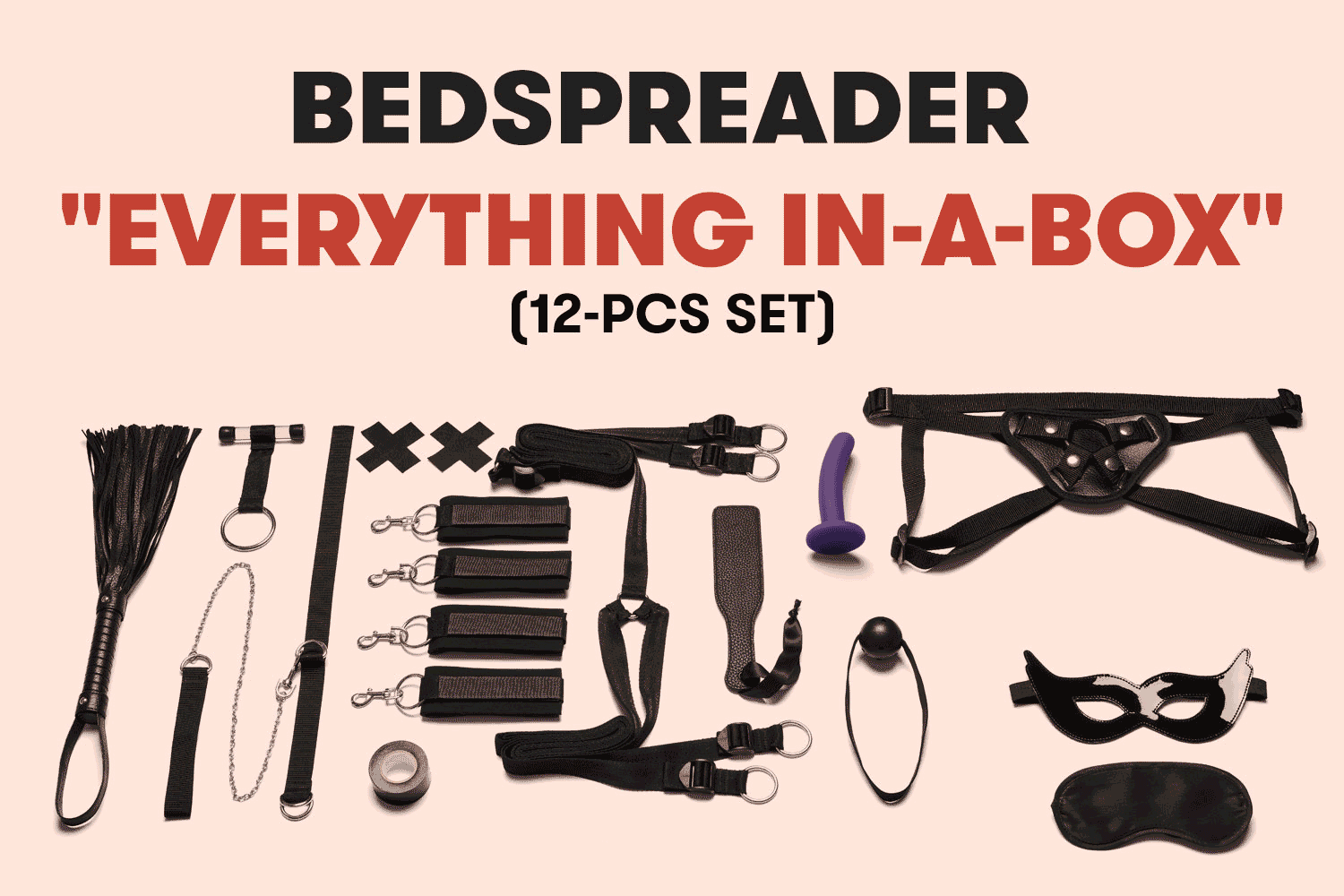  Everything You need Bondage In-A-Box Bedspreaders - Bed Restraint 12PC Set 