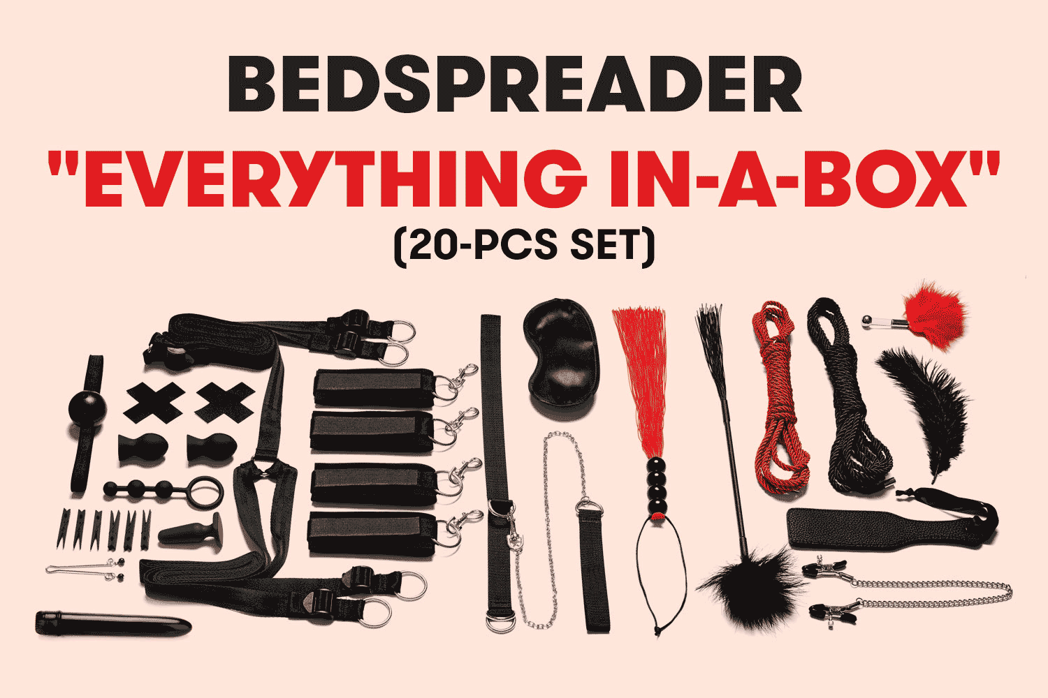  Everything You need Bondage In-A-Box Bedspreaders - Bed Restraint 20PC Set 