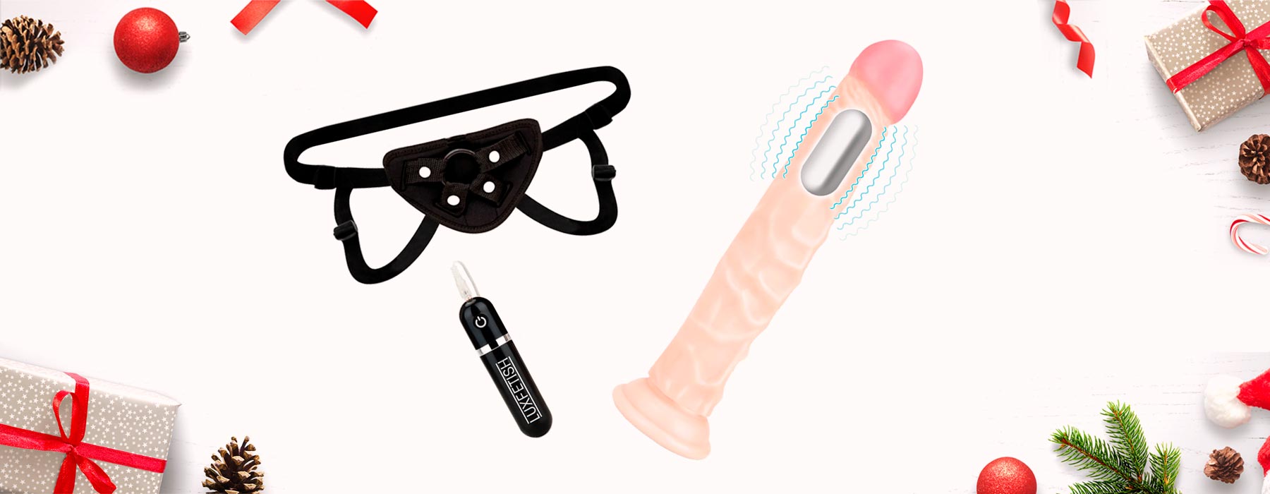 8.5” Realistic Vibrating Dildo & Strap-On Harness Set by Lux Fetish