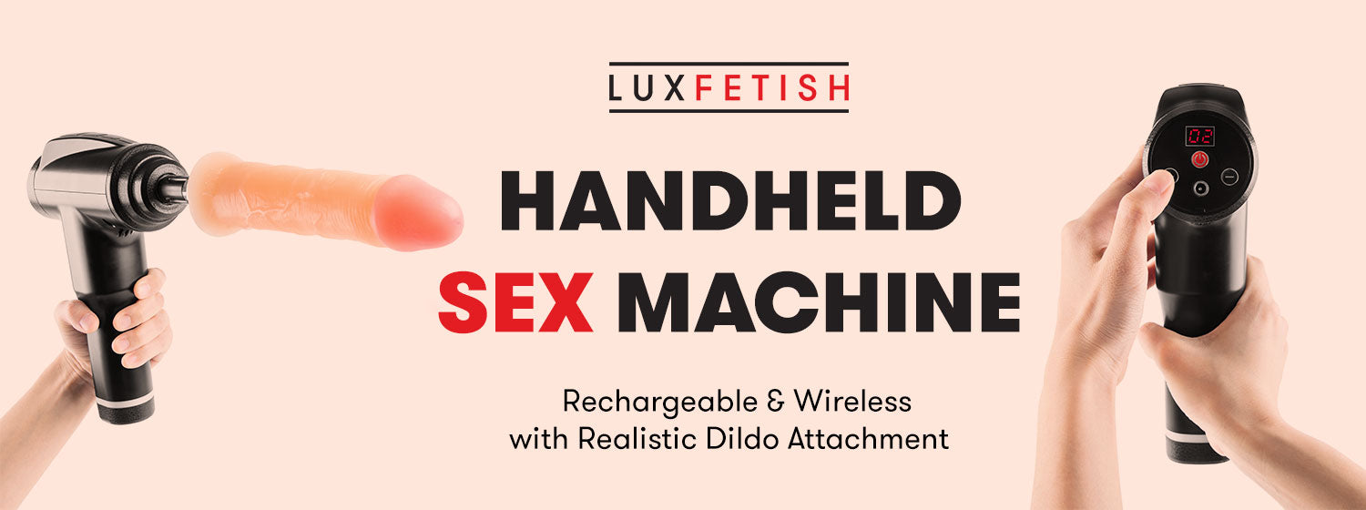  Rechargeable Wireless Handheld Sex Machine With Realistic Dildo Attachment 