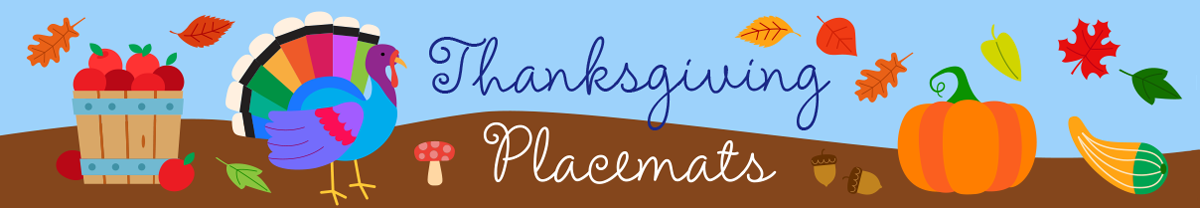 Personalized Thanksgiving Children's Name Placemats Custom Made In Our New Hampshire Studio
