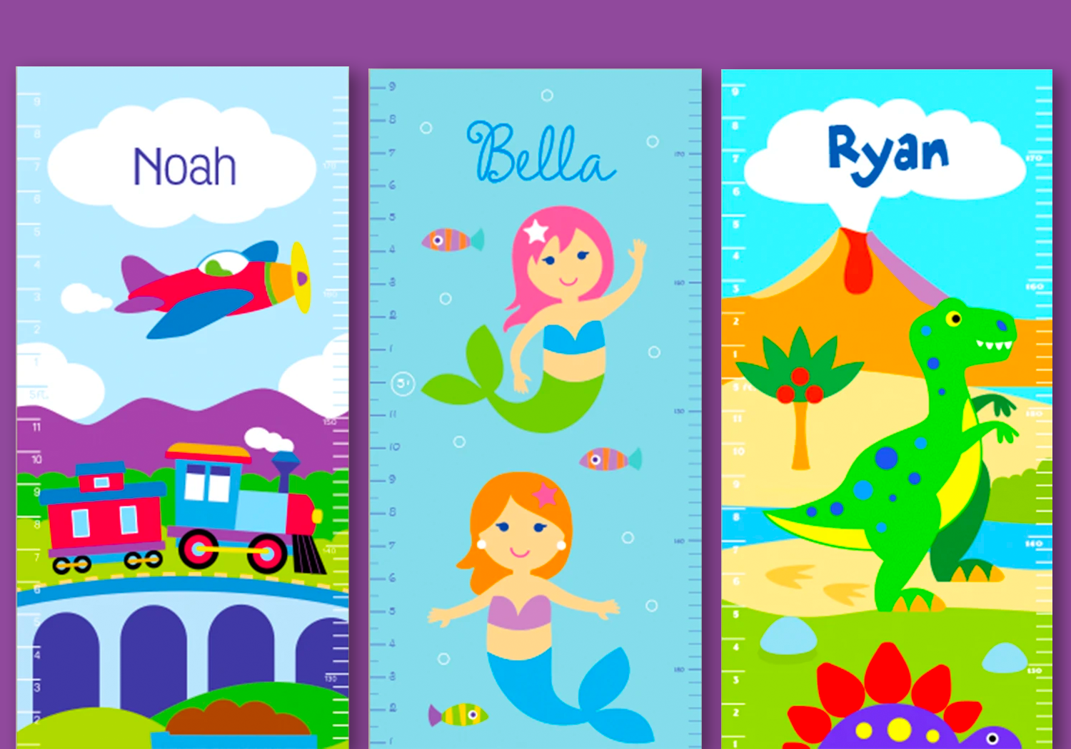 personalized childrens canvas growth charts