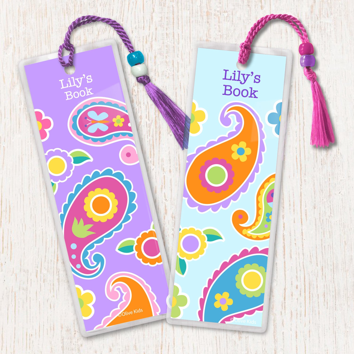 paisley dreams personalized kids bookmark set art appeel