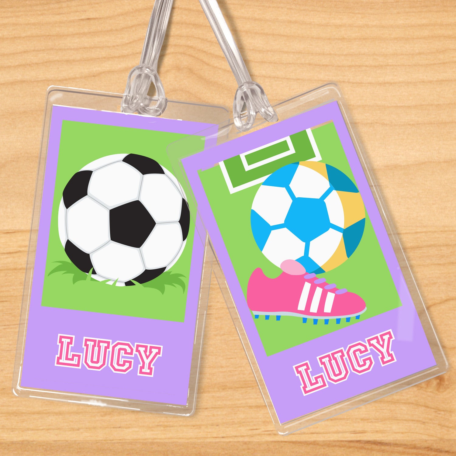 soccer girls personalized kids name tag set art appeel