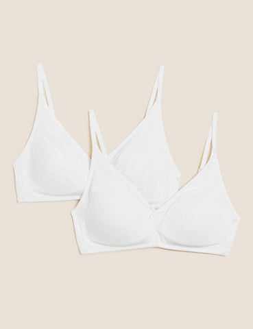 Brand New Ex M&S White Non-Wired Padded Full Cup Sports Bra Sizes 28-38  AA-DD