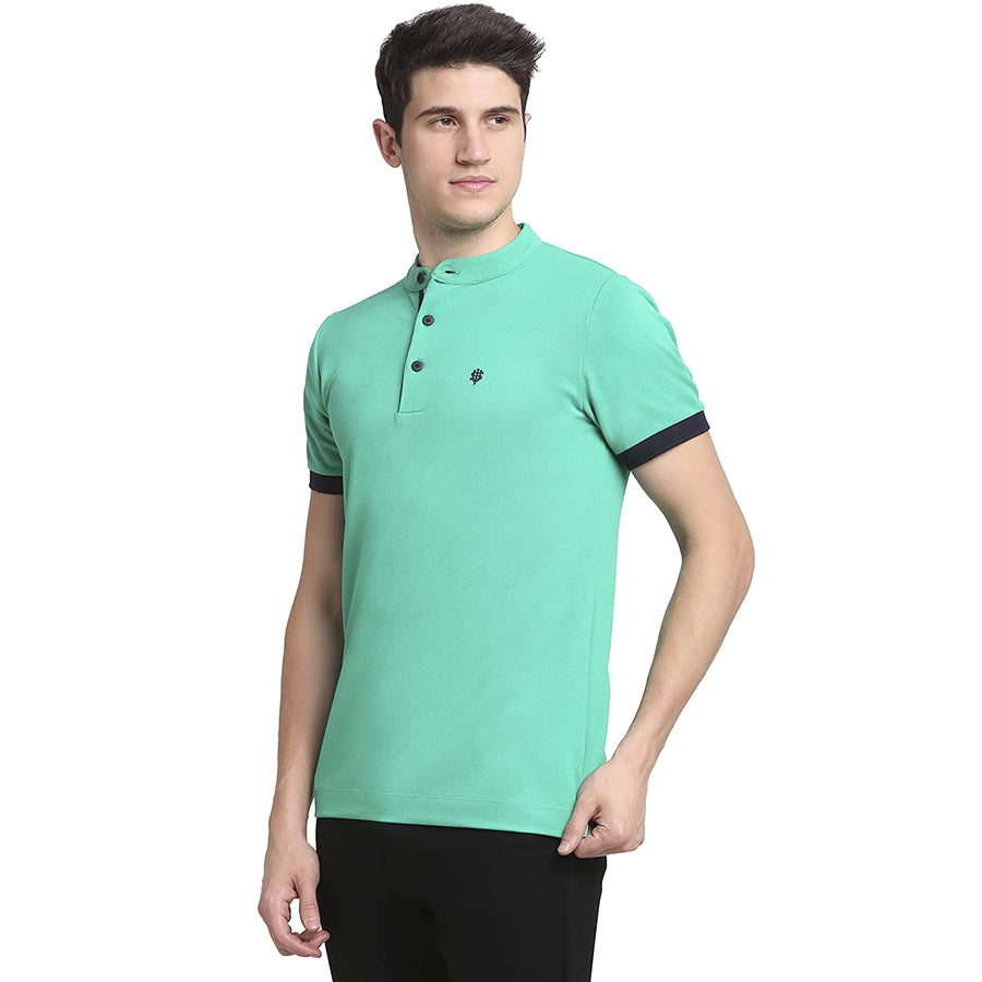 USI Uni Style Image Mens Mandarin Collar T-Shirt Color: LT. Green