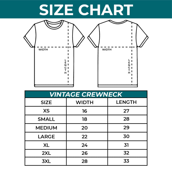 vintage crewneck size guide