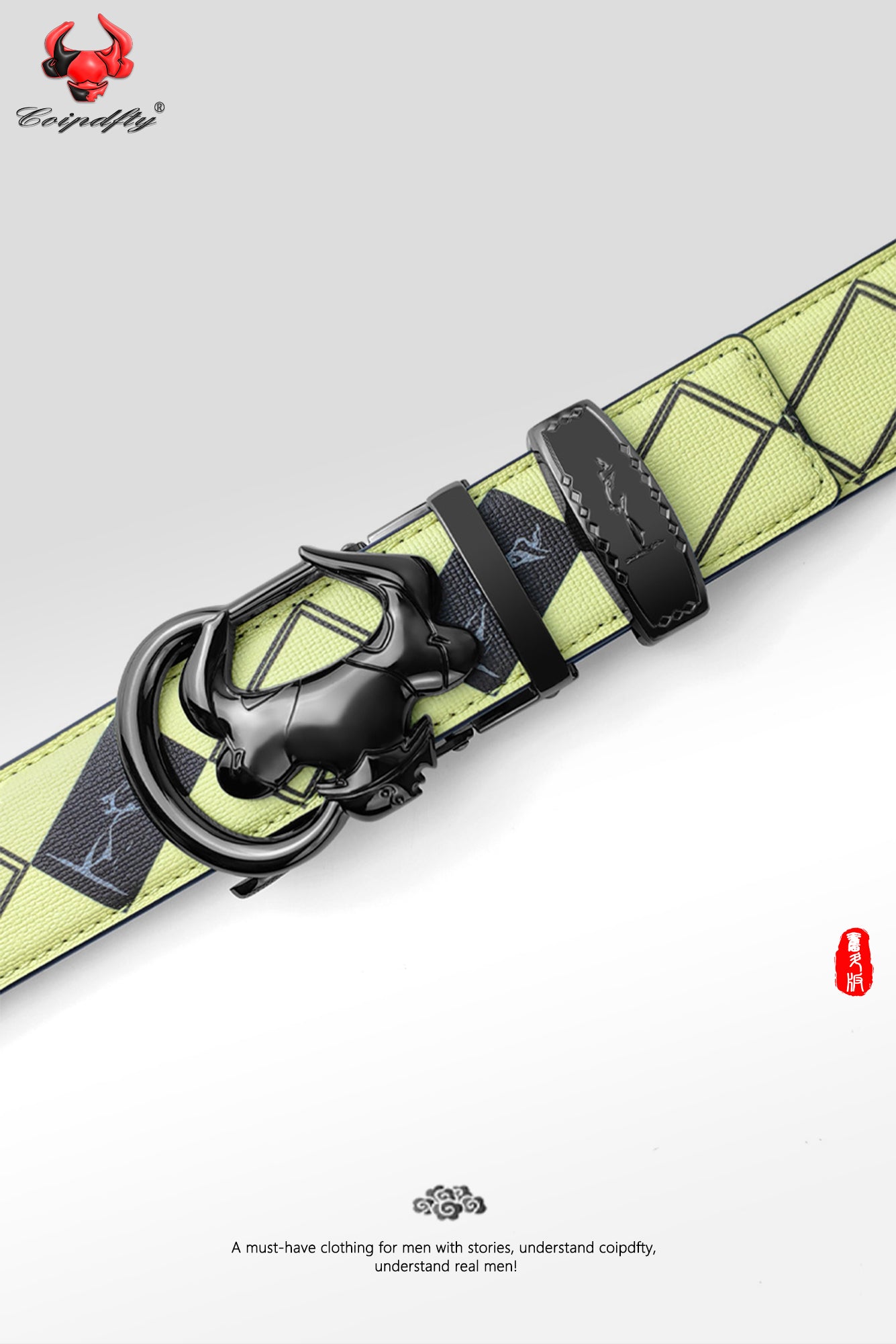 [ 58 ] Striver’s Edition: Yellow and Green Floral Checkered Belt