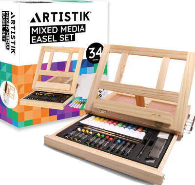ARTISTIK Deluxe Art Set - 141 Piece Professional Painting, Sketching &  Drawing Art Set, with Wood Art Storage Box and Bonus A5