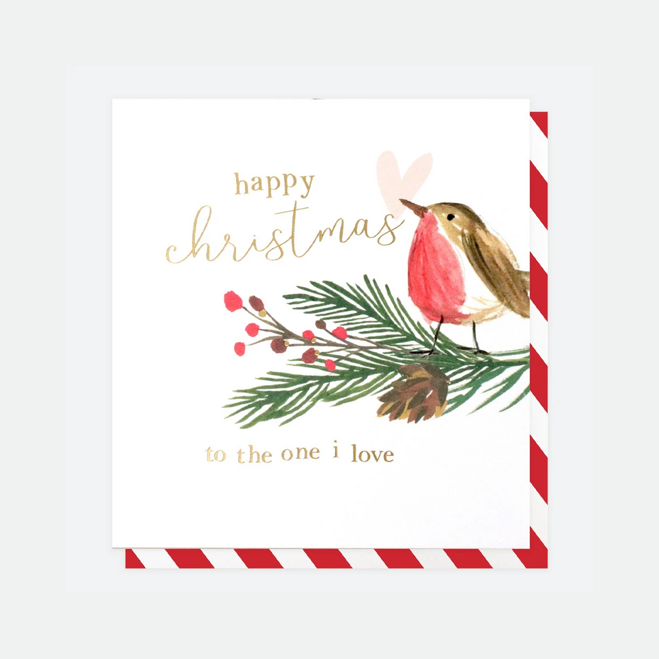 Christmas Robin: To The One I Love Card - Caroline Gardner
