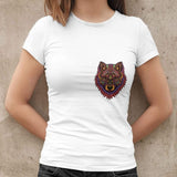 Damen T-Shirt Bio-Baumwolle mit Wolf-Mandala-Motiv  familie-engel.myshopify.com