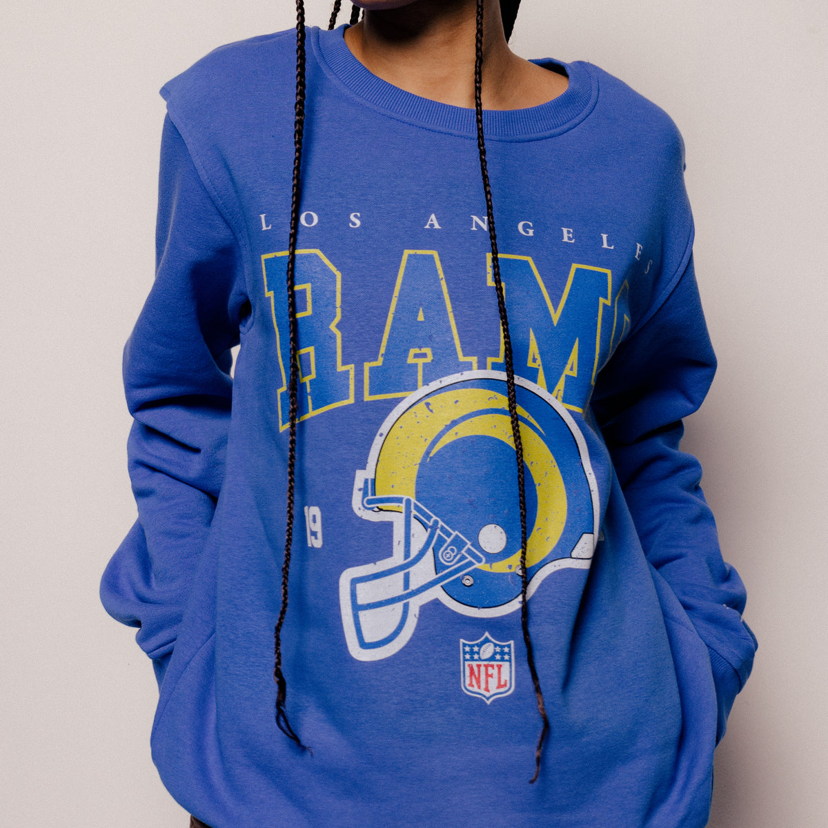 Vintage 80s LA Rams Sweatshirt XL Deadstock Pickler 87 Big Helmet