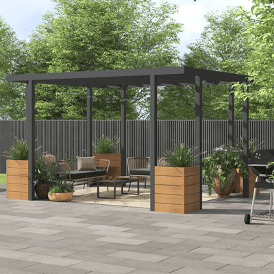 13 Ft. W x 10 Ft. D Louvered Metal Pergola – Outdoor Space Designs