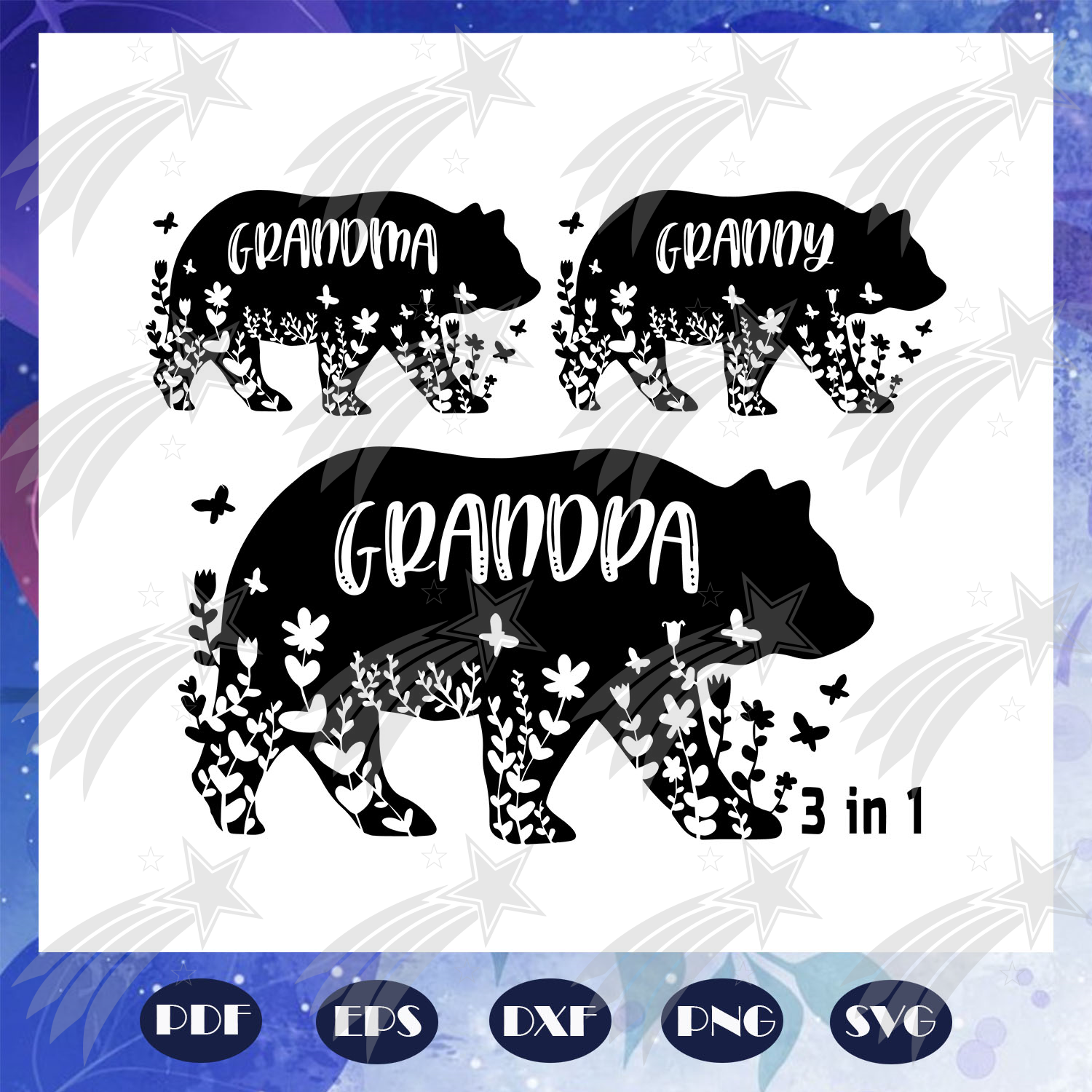 Download 3 In 1 Grandma Svg Granny Svg Grandpa Svg Bear Svg Mothers Day Svg Labelsvg