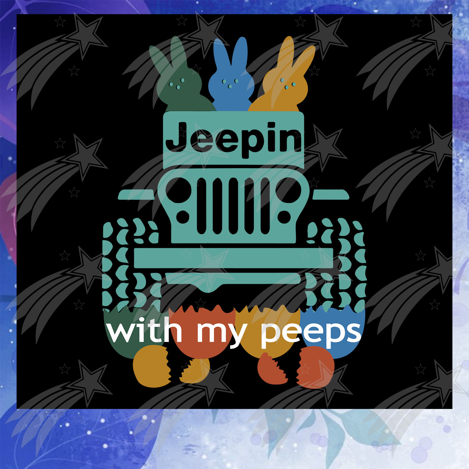 Download Jeepin With My Peeps Svg Happy Easter Svg Happy Easter Day Easter Bunny Svg Bunny Svg