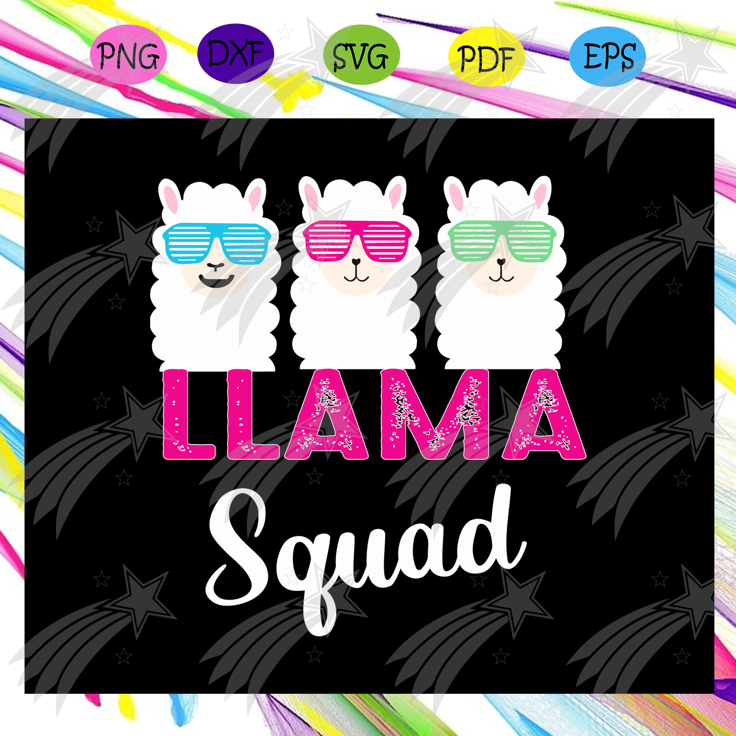 Download Llama Squad Llama Svg Llama Gift Llama Llama Party Llama Birthday Labelsvg