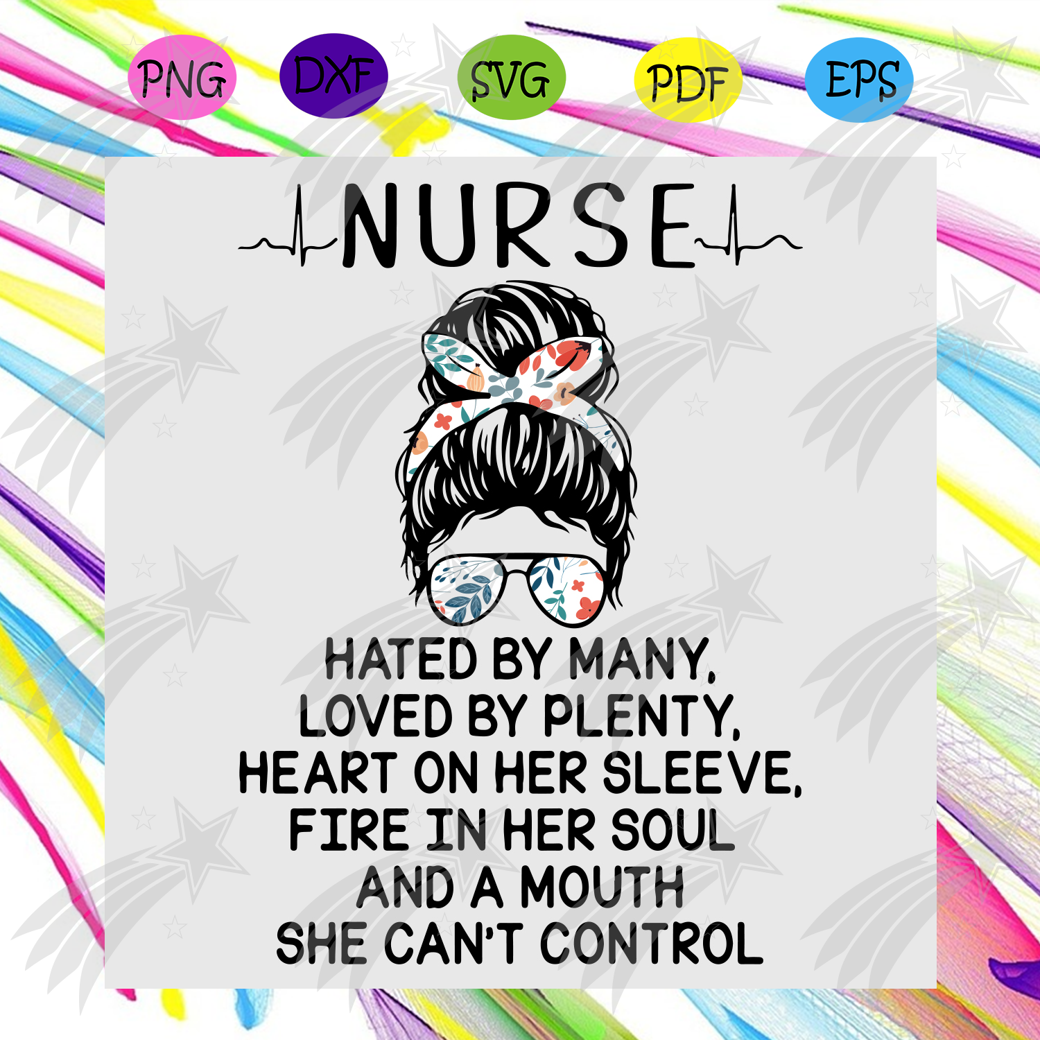 Download Nurse Hated By Manny Girl With Colorful Bun Svg Nurse Svg Nurse Day Svg Nurse Svg