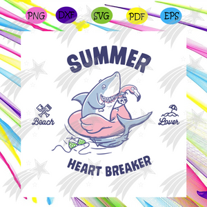 Summer Heart Breaker Shark Flamingo Svg Trending Svg Summer Svg Hea Labelsvg