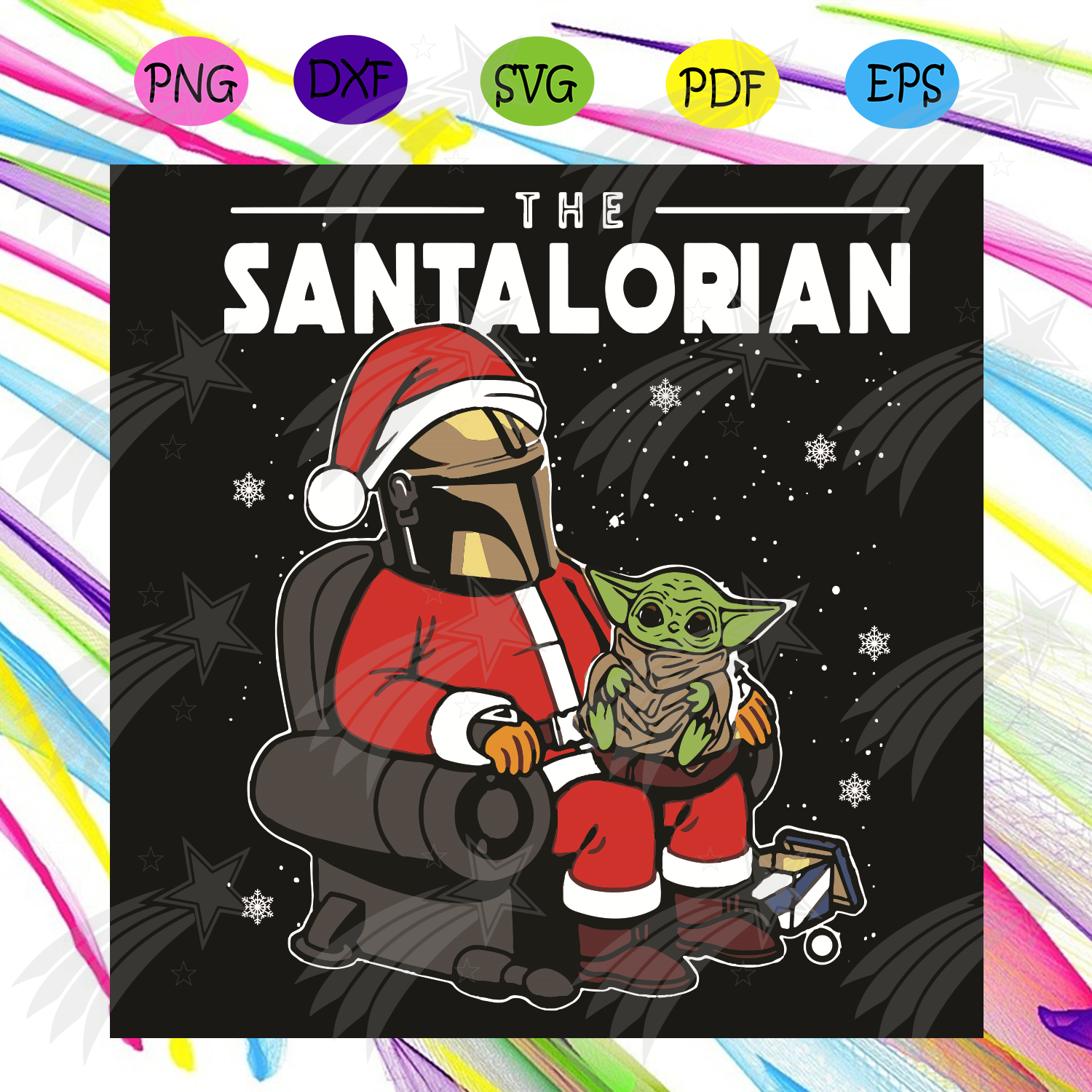 Download The Santalorian Svg Christmas Svg Santa Claus Svg Baby Yoda Avg Santa Mandalorian Mandalorian Svg Mandalorian