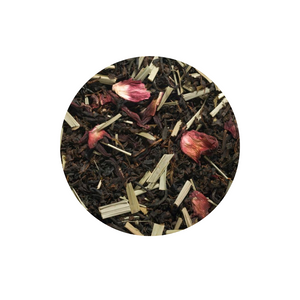 Loose leaf tea Black Tea (Camellia Sinensis), Blackberry leaves, Blackberries, Nature Identical Flavour, Hibiscus (Hibiscus sabdariffa), Lemongrass (Andropogonis Citratus) 