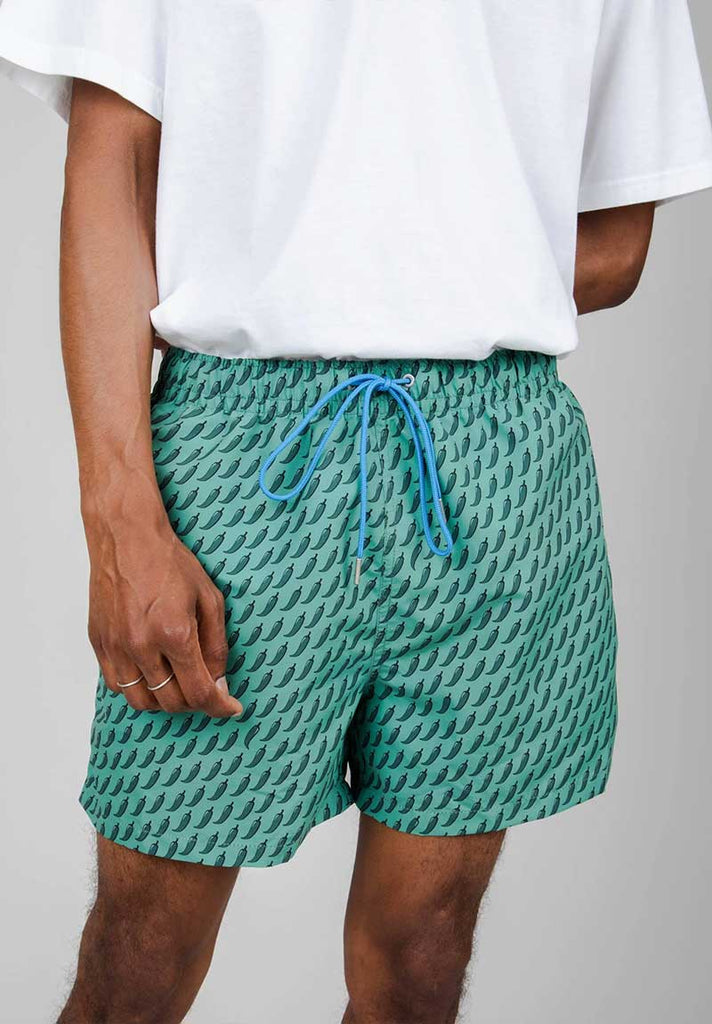 Short de Bain Homme avec motif Miami Vice - En Bleu - En polyester recyclé