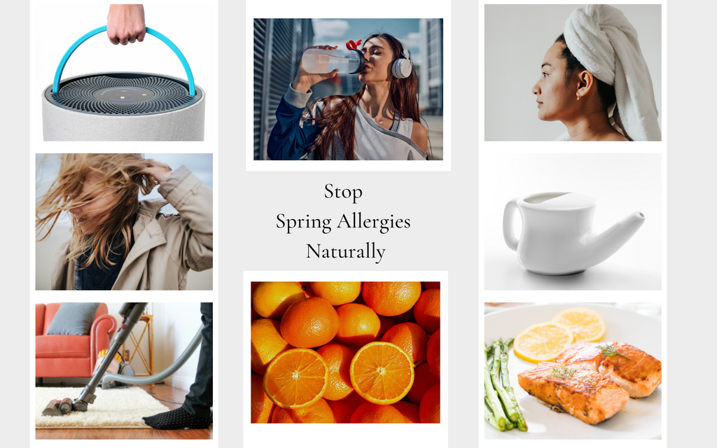 10 ways to stop spring allergies graphic