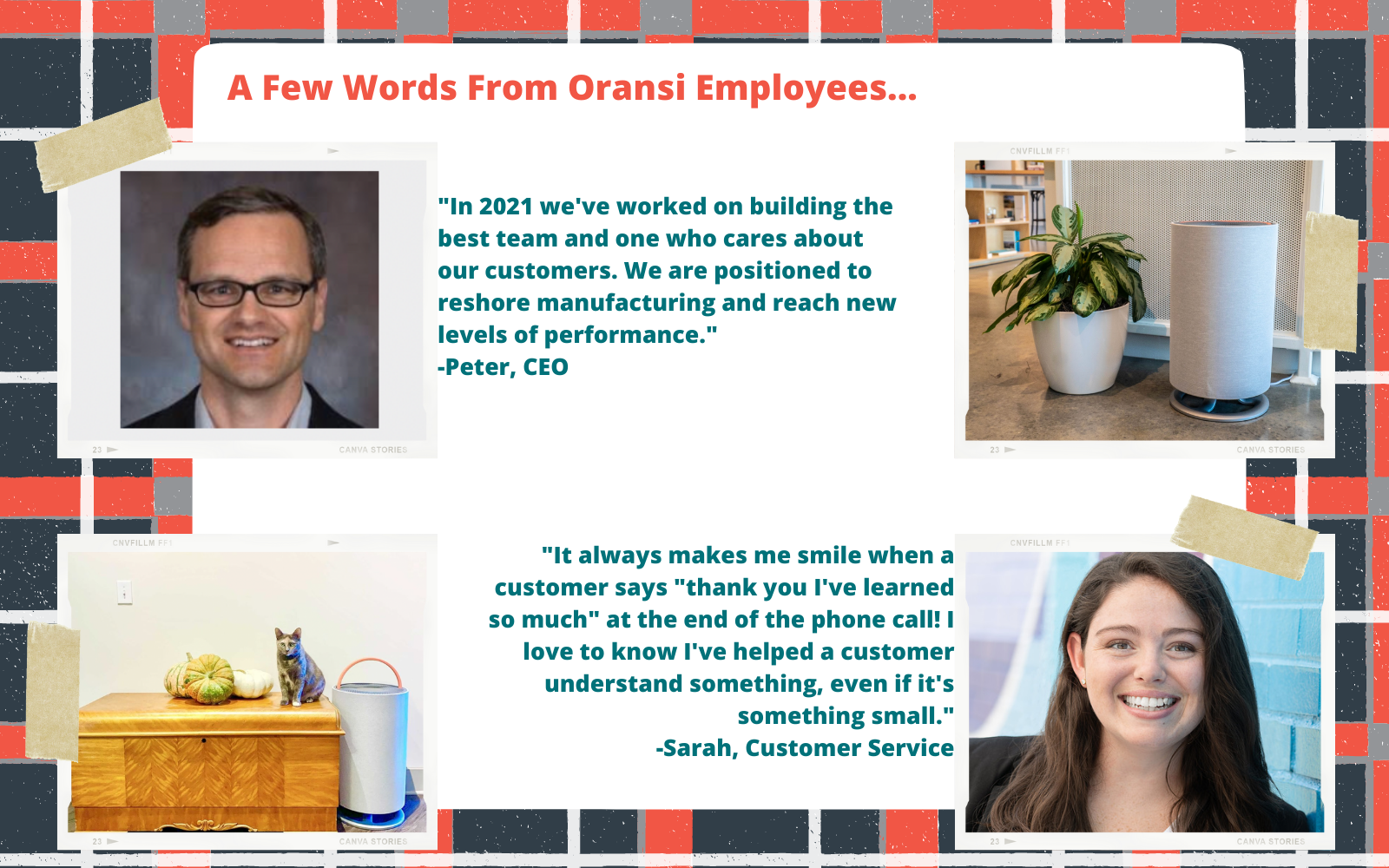 Quotes from Oransi employees about 2021