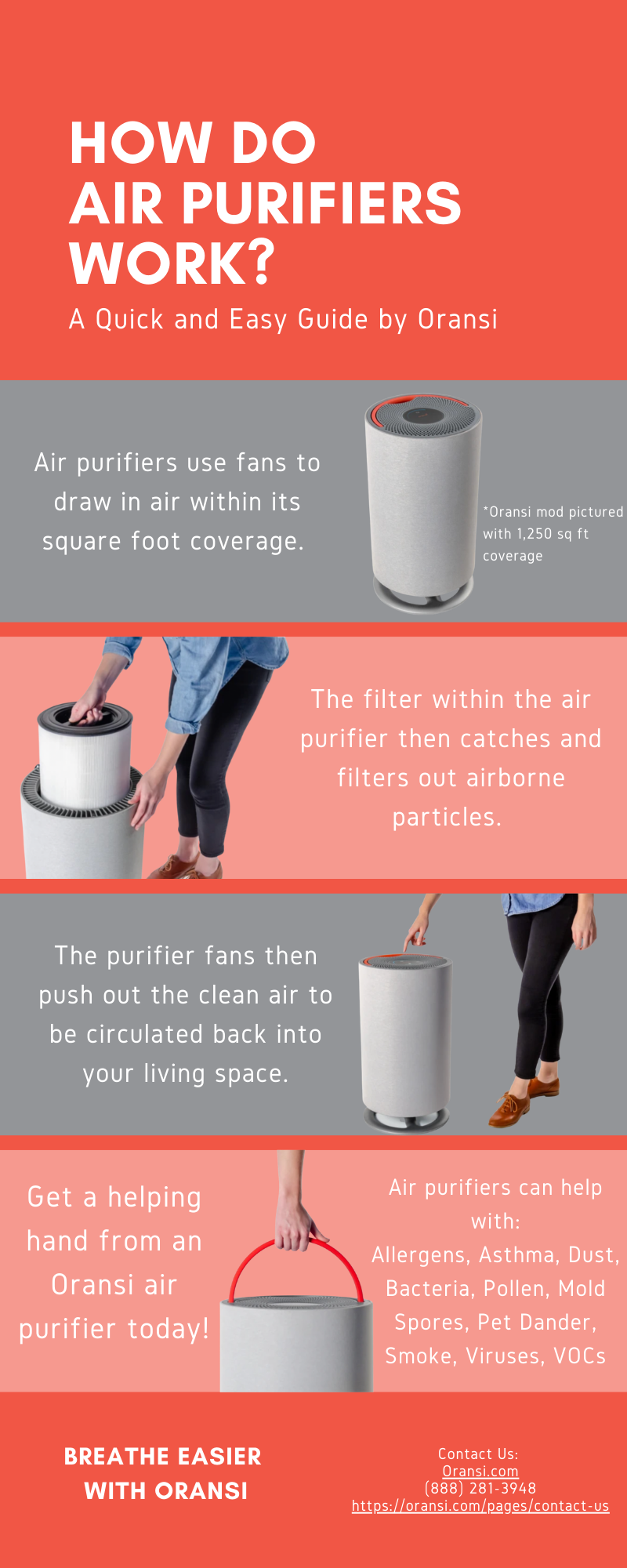 Infographic describing basic functionality of air purifiers