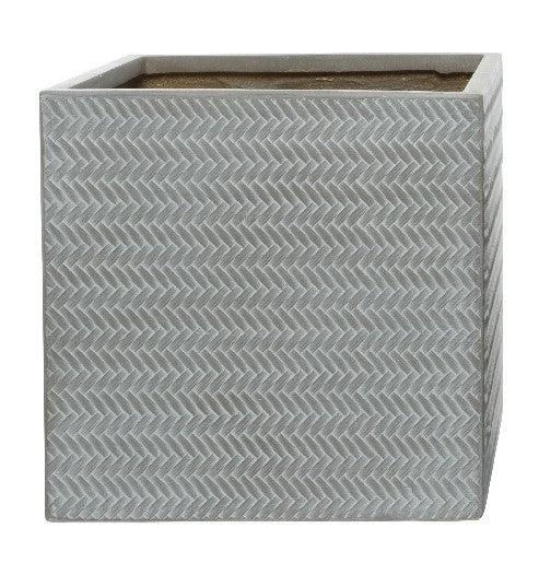 Alex Clay Large Square Taupe Planter — Coletta & Tyson Garden Centre