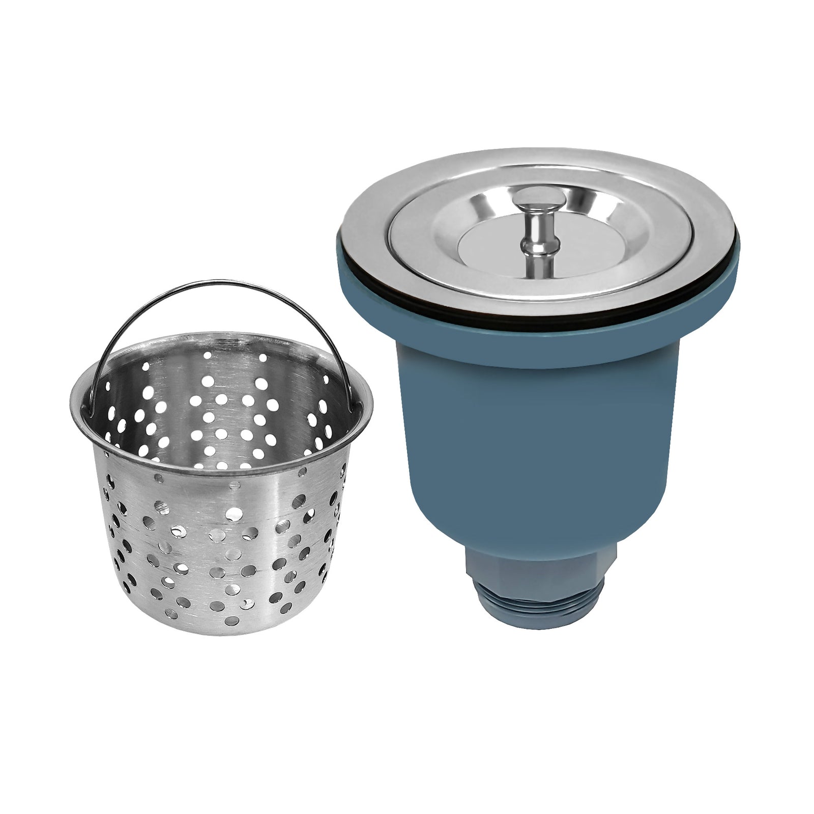 Plumbing kit for three-bowls kitchen sinks: Multi Ray Ø114 basket strainer  waste ,round overflow and bottle trap with dishwasher connection. Code:  575-R-36011, Plumbing sets with Ø114 waste, Plumbing sets with bottle trap 