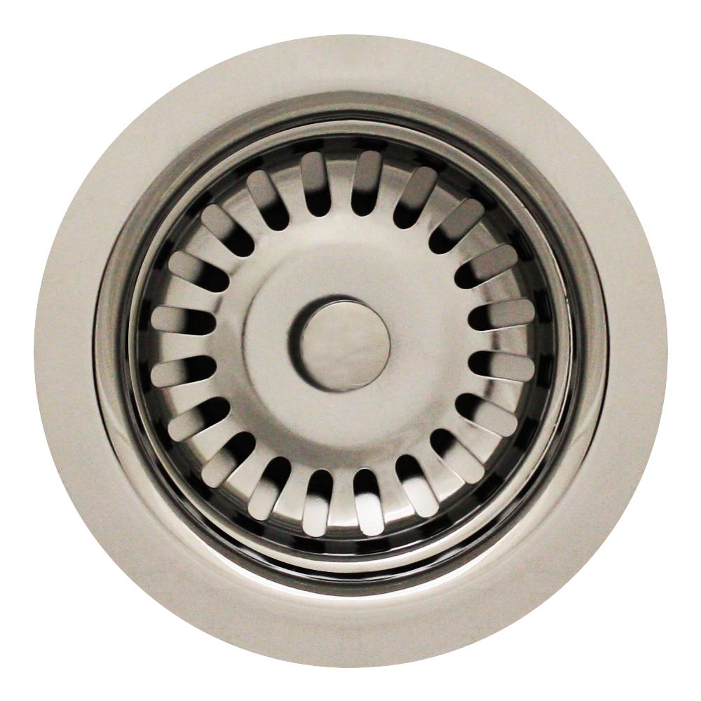 3-1/2 in. Post Style Kitchen Sink Basket Strainer in Satin Nickel (2-Pack)