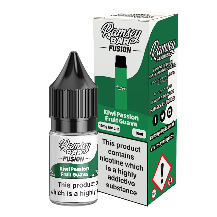 Ramsey E-Liquids Fusion: Kiwi Passion Fruit Guava 10ml Nic Salt - Ramsey E product image