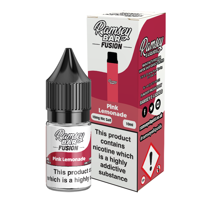 Ramsey E-Liquids Fusion: Pink Lemonade 10ml Nic Salt - Ramsey E product image