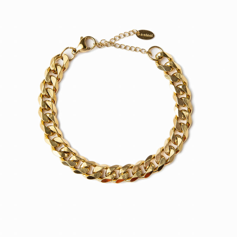 Curb Bracelet 14K Gold Plated - Gold – Nevaeh