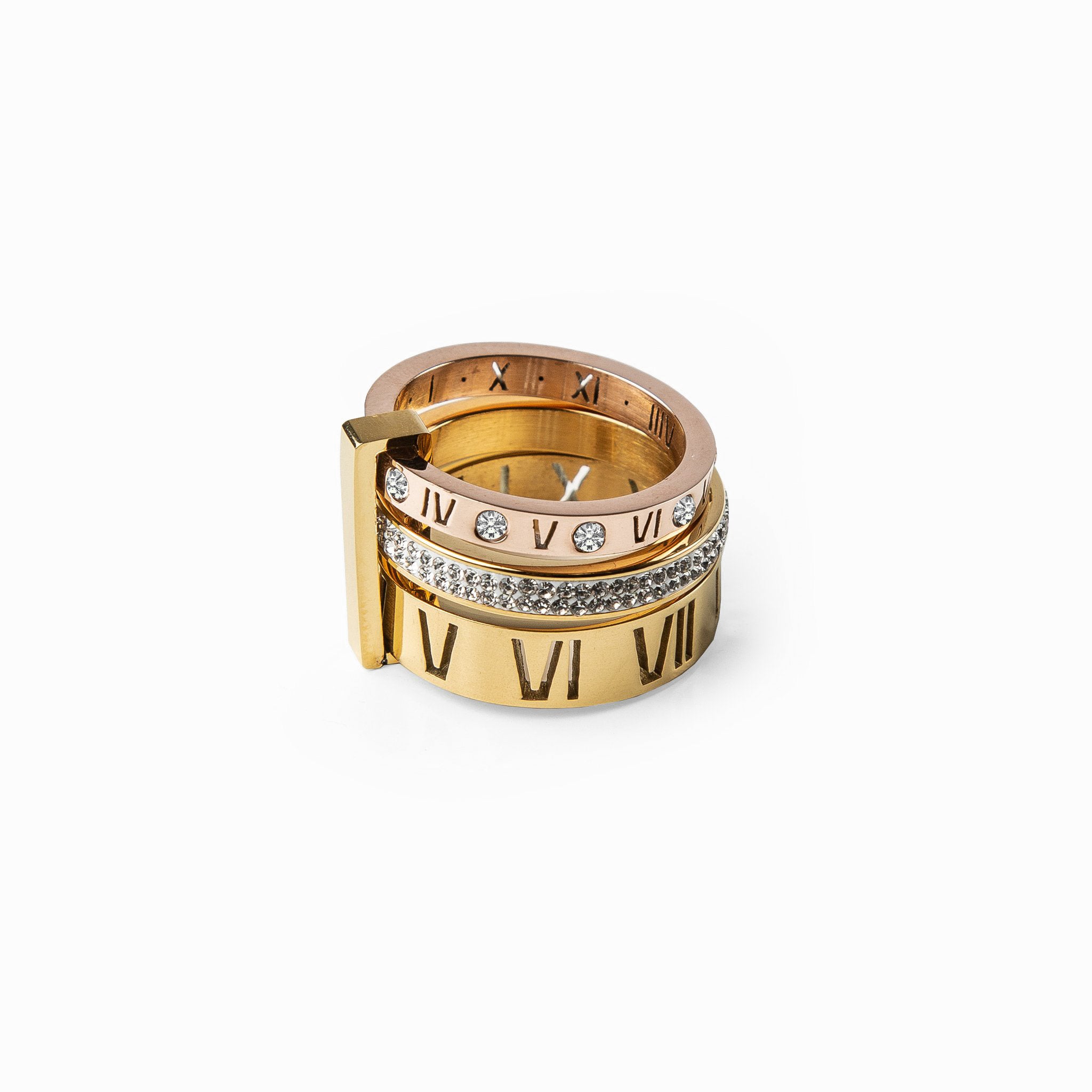 Triple Stack Stone Ring - Gold USE CODE WOLF20 for 20% off