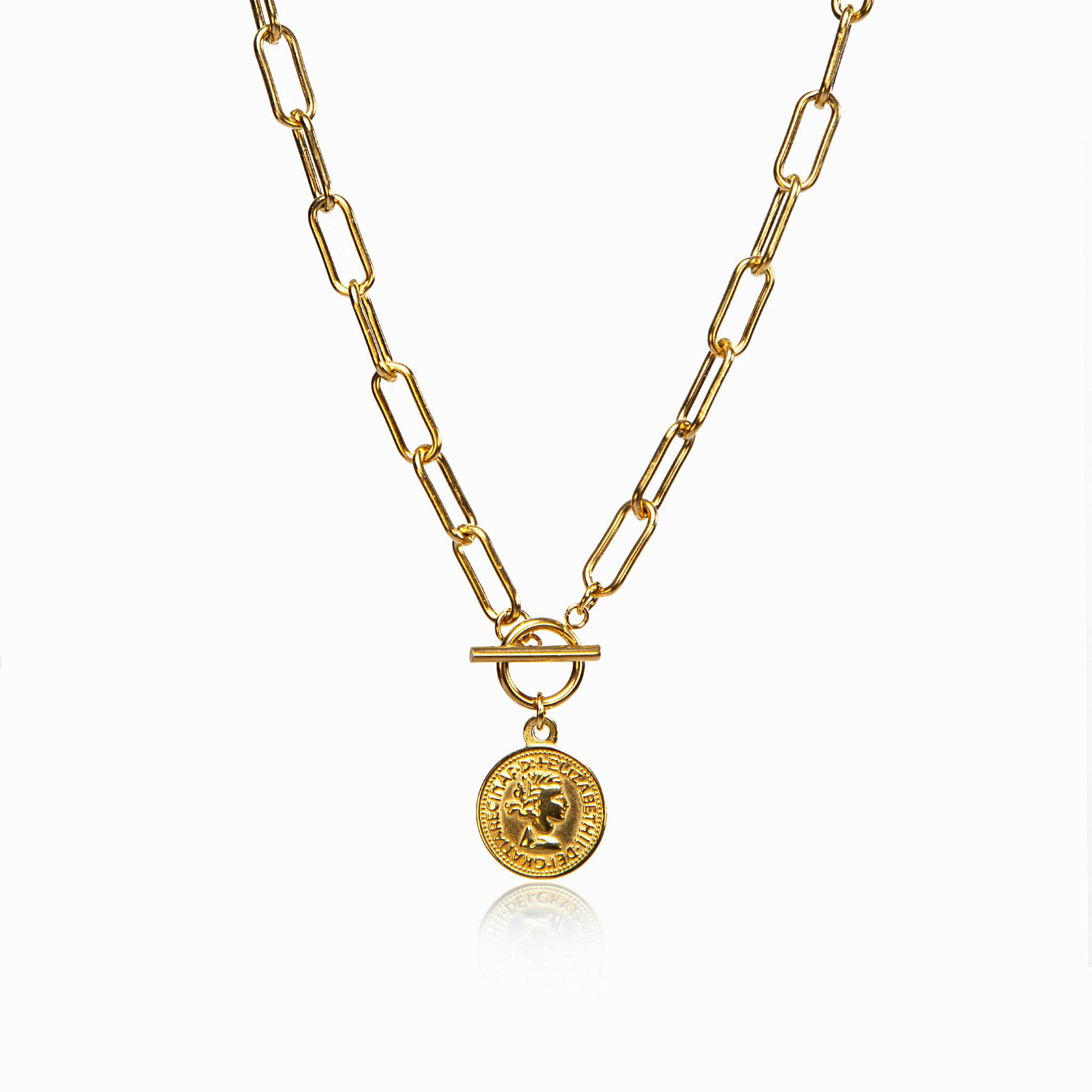 10 Cent Toggle Necklace - Gold 
USE CODE WOLF20 for 20% off