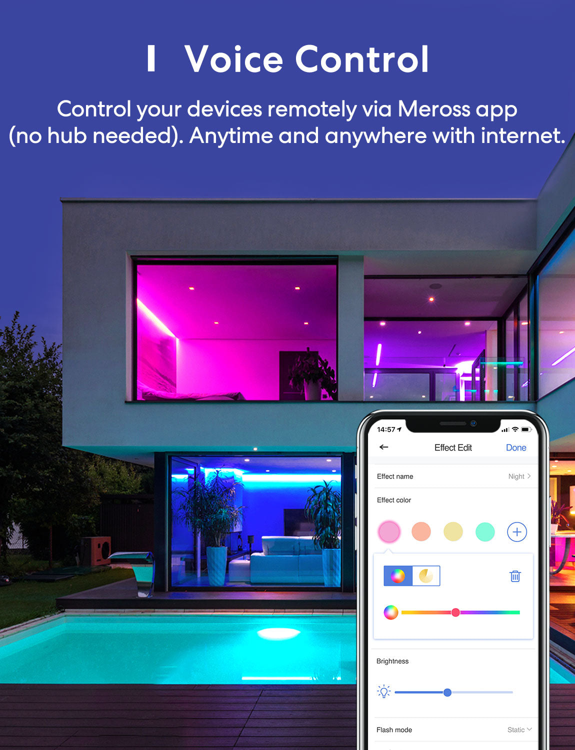 Smart 32.8ft Strip Lights Works with HomeKit – Meross Official Store