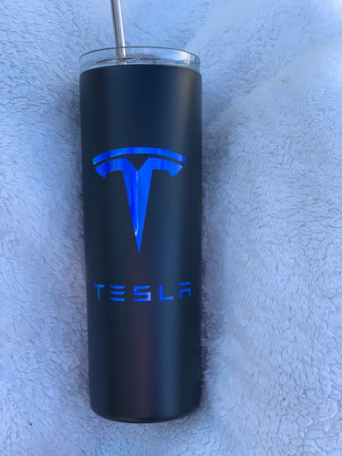 Tesla On The Road Tumbler #tesla #coffee 