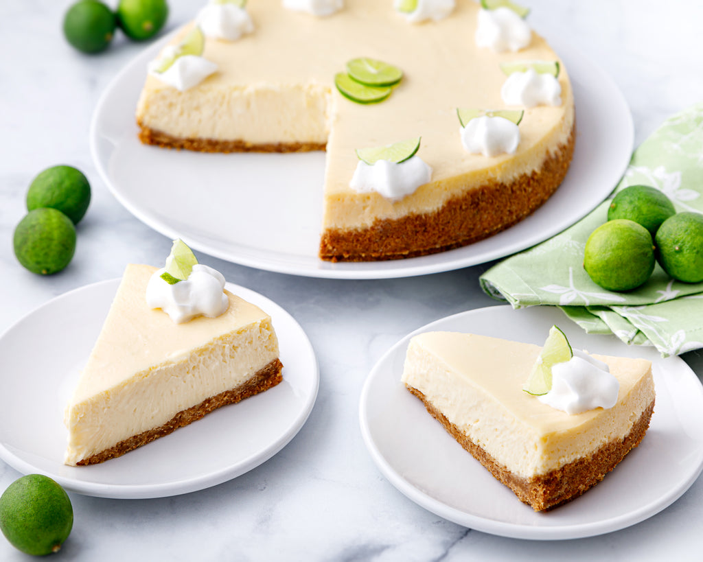 The finished Key Lime Cheesecake