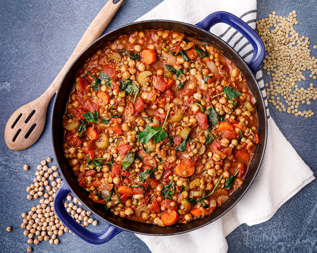 The finished Moroccan Chickpea and Lentil Stew