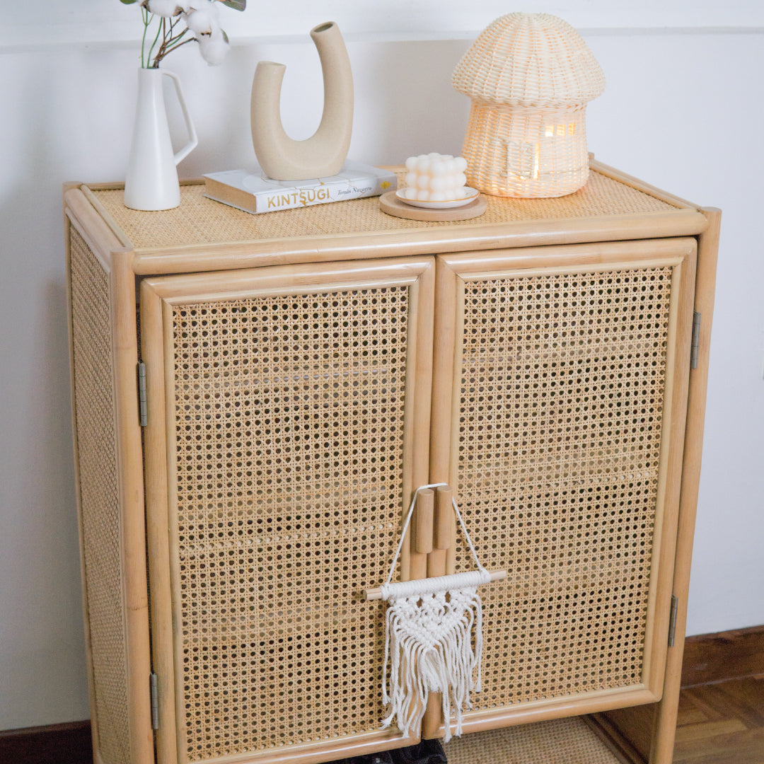 Load image into Gallery viewer, April&amp;#39;s Two Door Shoes Cabinet | Kathy&amp;#39;s Cove | Shop Rattan Toys &amp;amp; Rattan Furniture Online

