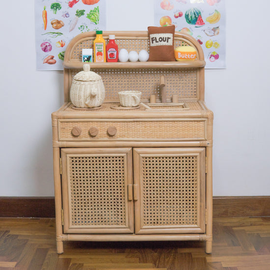 rattan toy kitchen